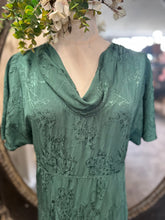 Load image into Gallery viewer, Valentina Dress - EMBOSSED EMERALD SATIN
