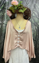 Load image into Gallery viewer, #5290 Soft pink satin top with frill and lace detail
