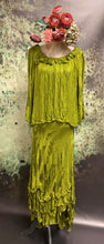 Load image into Gallery viewer, #5397 Chartreuse green blouse with roses detail
