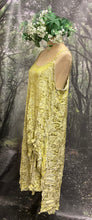 Load image into Gallery viewer, #5158 Chartreuse embossed satin bias cut dress
