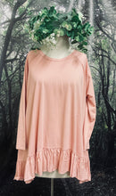 Load image into Gallery viewer, #5033 Pink cotton stretch top with frill detail
