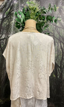 Load image into Gallery viewer, #5292 Cream satin brocade top with pretty lace detail
