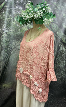 Load image into Gallery viewer, #5170 pink satin brocade roses top
