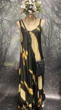 Load image into Gallery viewer, Black and gold moonfall slipdress
