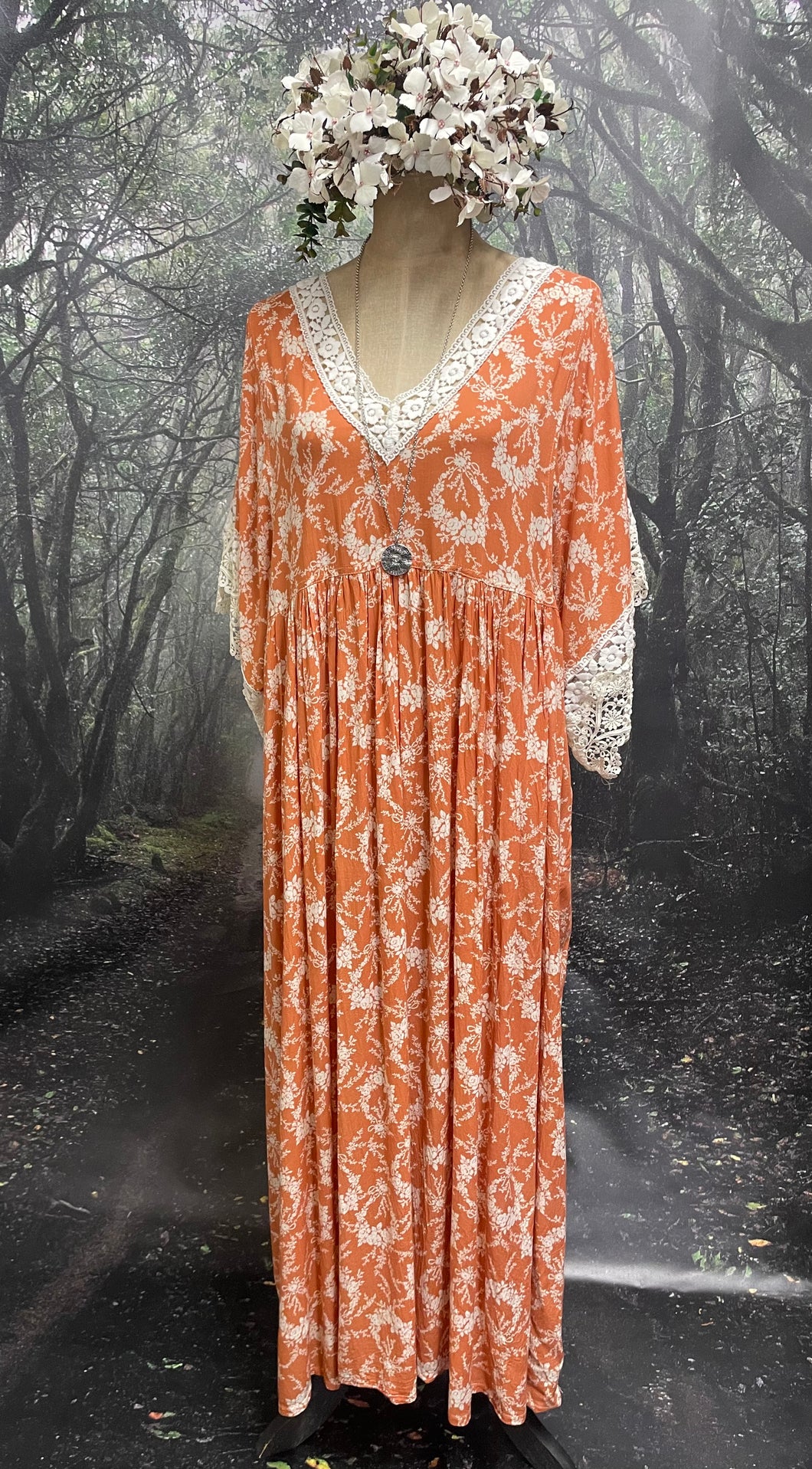Tangerine and cream Violet dress