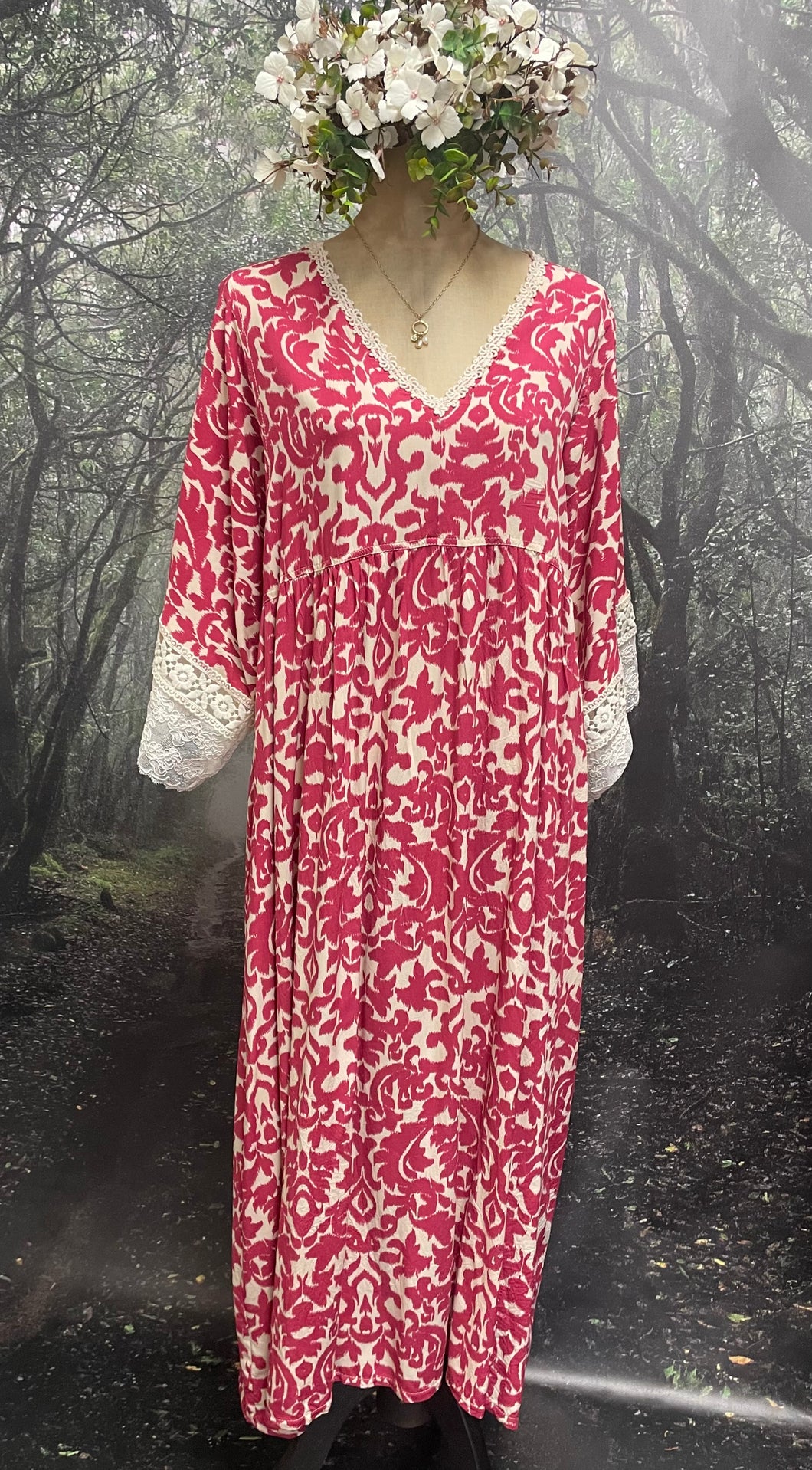Raspberry and cream Violet dress