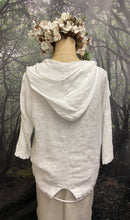 Load image into Gallery viewer, White linen jacket with lace detail
