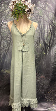 Load image into Gallery viewer, Sage green linen Bonnie dress
