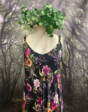 Load image into Gallery viewer, Black floral slip dress
