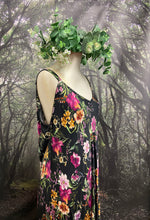 Load image into Gallery viewer, Black floral slip dress
