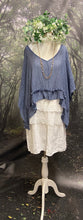 Load image into Gallery viewer, Denim blue crinkle cotton poncho
