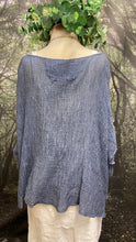 Load image into Gallery viewer, Denim blue crinkle cotton poncho
