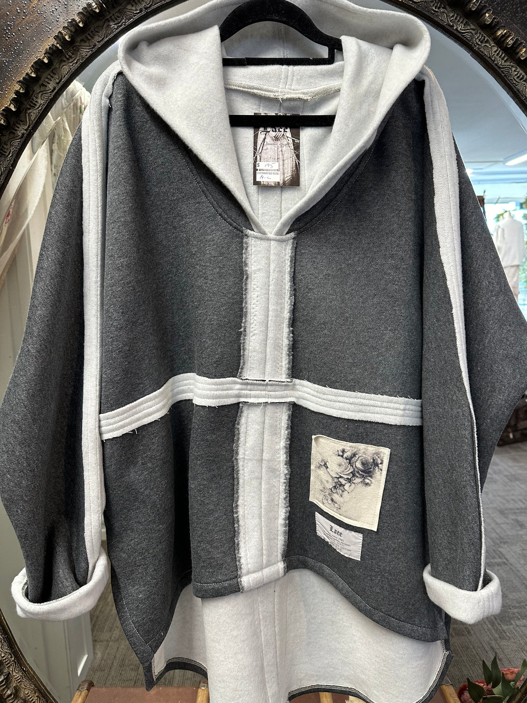 Grey cotton fleece sweatshirt