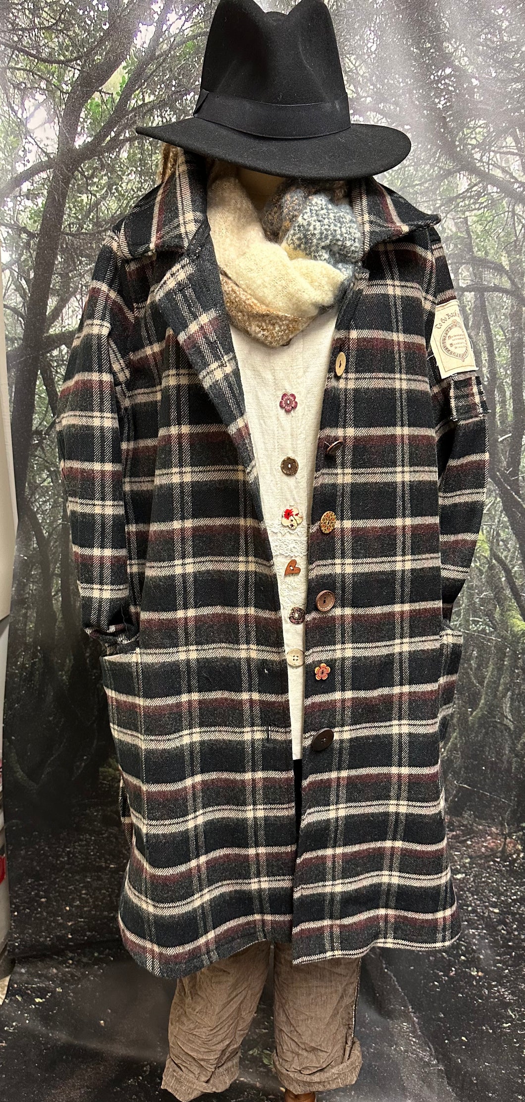 Wool check Scout Coat