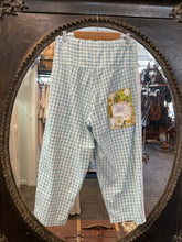 Load image into Gallery viewer, #5299 Blue gingham cotton pants with patchwork detail.
