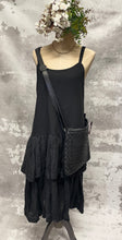 Load image into Gallery viewer, Black tiered slip dress

