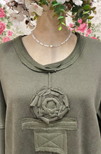 Load image into Gallery viewer, Olive rose sweatshirt
