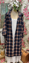 Load image into Gallery viewer, Navy and rust check Bramble coat
