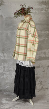Load image into Gallery viewer, Fleece lined woollen jacket in melon apple and vanilla check

