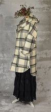 Load image into Gallery viewer, Fleece lined woollen jacket black, green, pink and vanilla check
