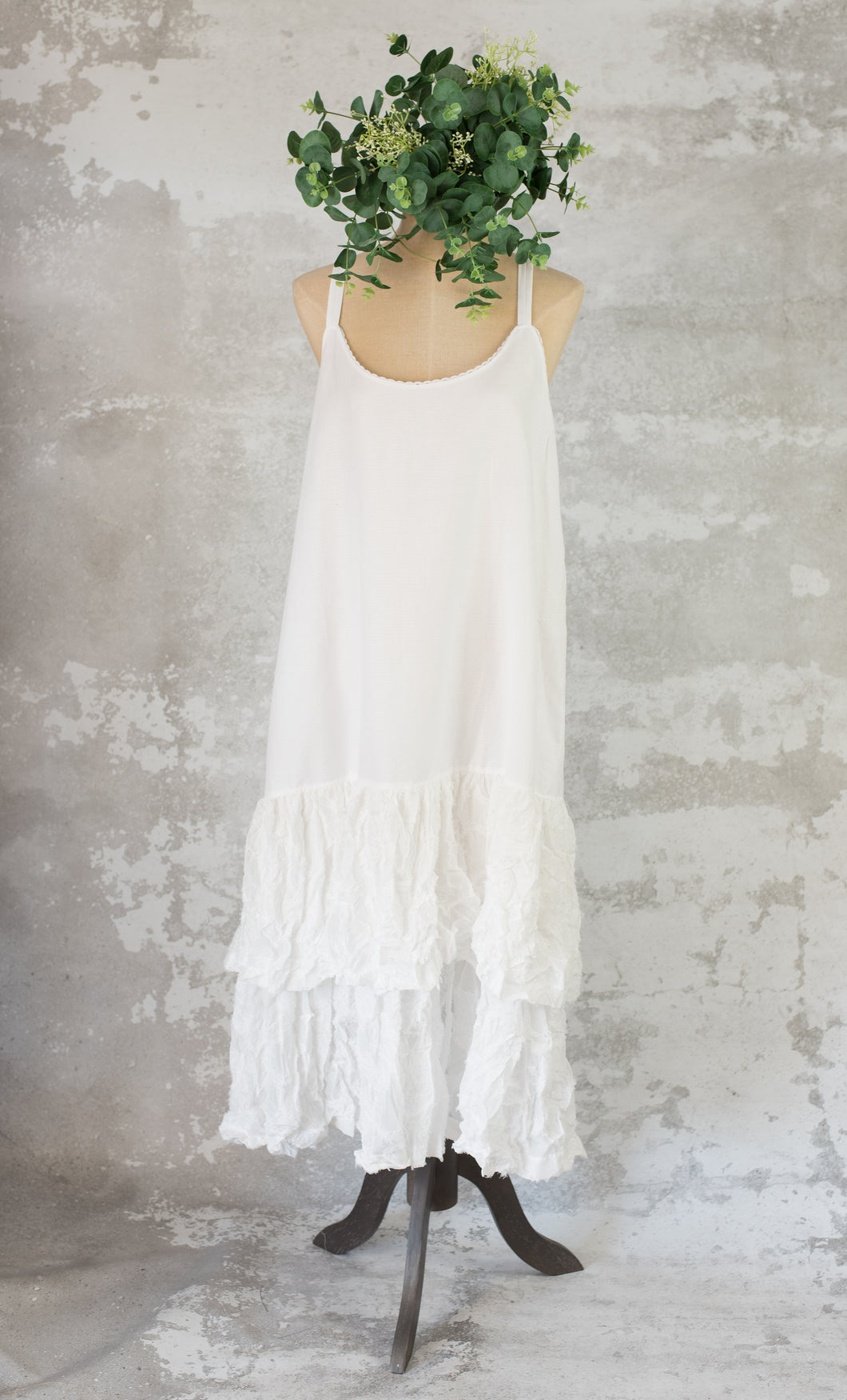 Warm white cotton Olivia slip dress