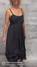 Load and play video in Gallery viewer, Black linen mystic dreaming dress
