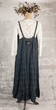 Load image into Gallery viewer, Ink blue textured linen pinafore
