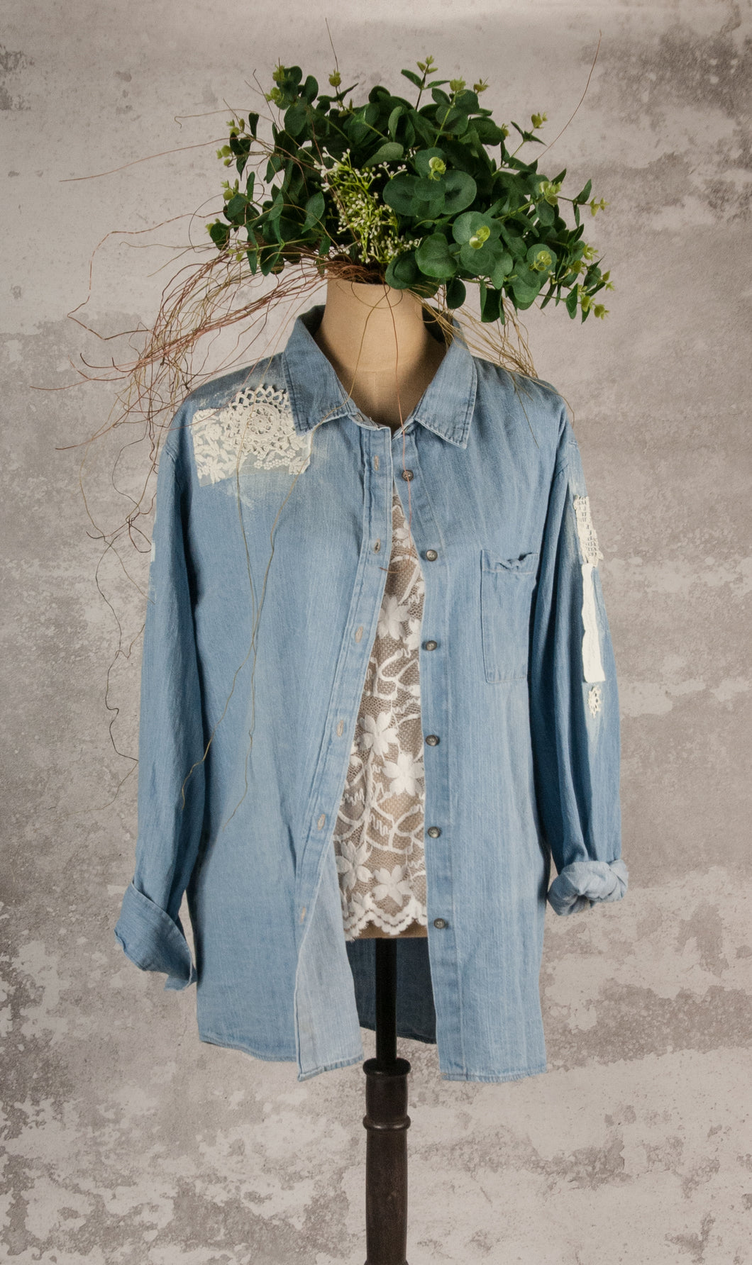 Light blue denim overshirt