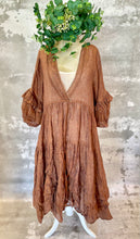 Load image into Gallery viewer, Linen gauze copper Caterina dress

