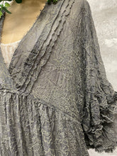 Load image into Gallery viewer, Steel grey crushed chiffon Elsa dress
