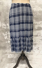 Load image into Gallery viewer, Navy and white check skirt
