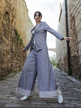 Load image into Gallery viewer, Italian linen blend wide leg trousers in stone

