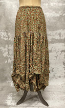 Load image into Gallery viewer, Copper and green crushed floral rouch skirt
