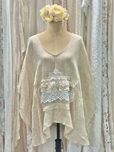 Load image into Gallery viewer, Linen beige poncho

